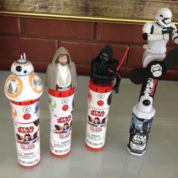 Disney 3 Star War Real Sound Talker Candy Dispensers + Storm Trooper - Picture 2 of 3